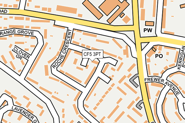 CF5 3PT map - OS OpenMap – Local (Ordnance Survey)