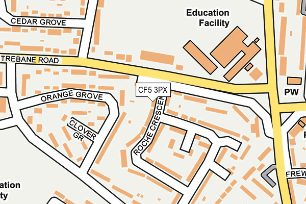 CF5 3PX map - OS OpenMap – Local (Ordnance Survey)