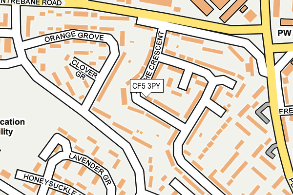 CF5 3PY map - OS OpenMap – Local (Ordnance Survey)