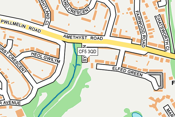 CF5 3QD map - OS OpenMap – Local (Ordnance Survey)