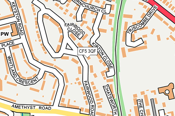 CF5 3QF map - OS OpenMap – Local (Ordnance Survey)