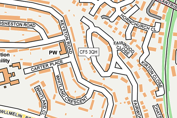 CF5 3QH map - OS OpenMap – Local (Ordnance Survey)