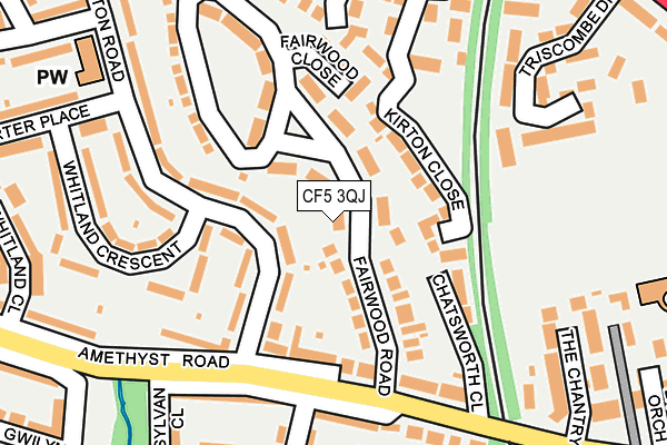 CF5 3QJ map - OS OpenMap – Local (Ordnance Survey)