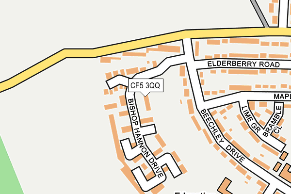 CF5 3QQ map - OS OpenMap – Local (Ordnance Survey)