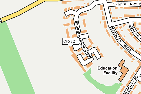 CF5 3QT map - OS OpenMap – Local (Ordnance Survey)