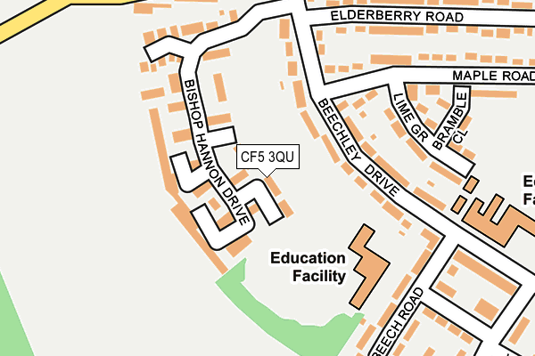 CF5 3QU map - OS OpenMap – Local (Ordnance Survey)