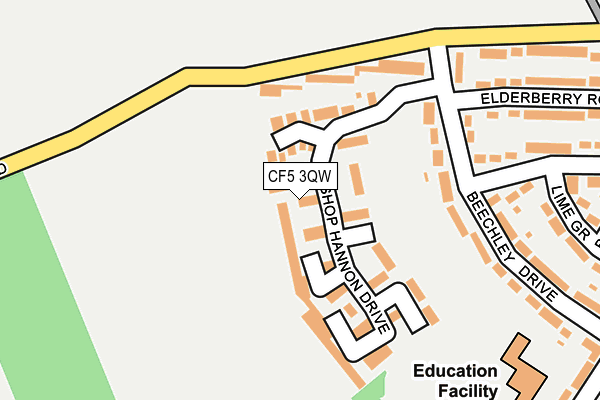 CF5 3QW map - OS OpenMap – Local (Ordnance Survey)