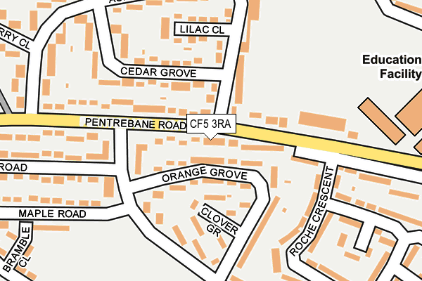 CF5 3RA map - OS OpenMap – Local (Ordnance Survey)