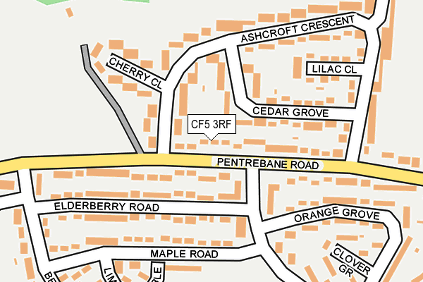 CF5 3RF map - OS OpenMap – Local (Ordnance Survey)