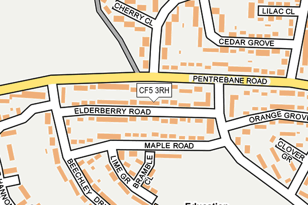 CF5 3RH map - OS OpenMap – Local (Ordnance Survey)