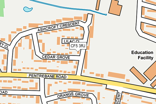 CF5 3RJ map - OS OpenMap – Local (Ordnance Survey)