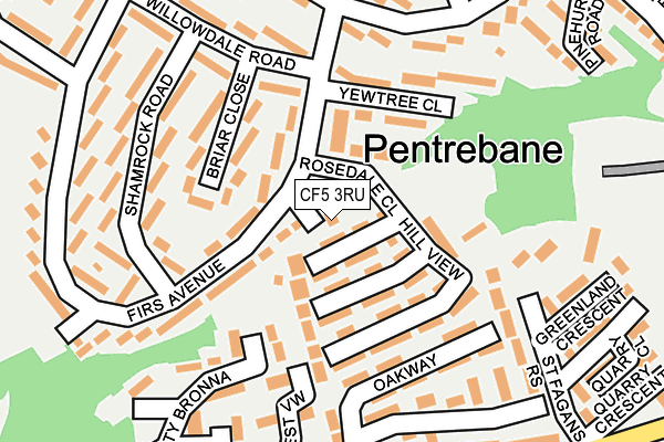 CF5 3RU map - OS OpenMap – Local (Ordnance Survey)