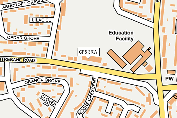 CF5 3RW map - OS OpenMap – Local (Ordnance Survey)