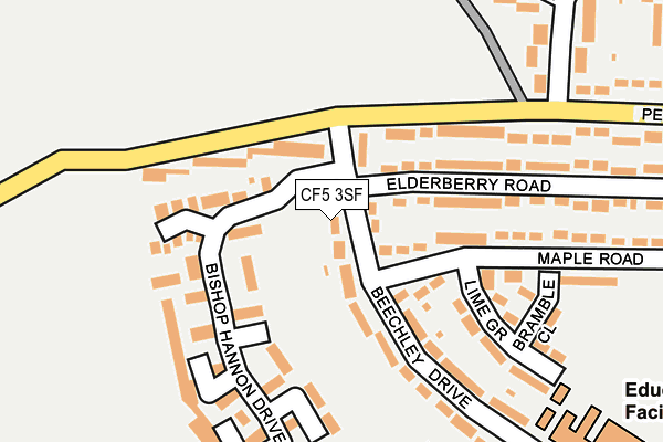 CF5 3SF map - OS OpenMap – Local (Ordnance Survey)