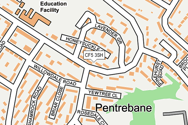 CF5 3SH map - OS OpenMap – Local (Ordnance Survey)