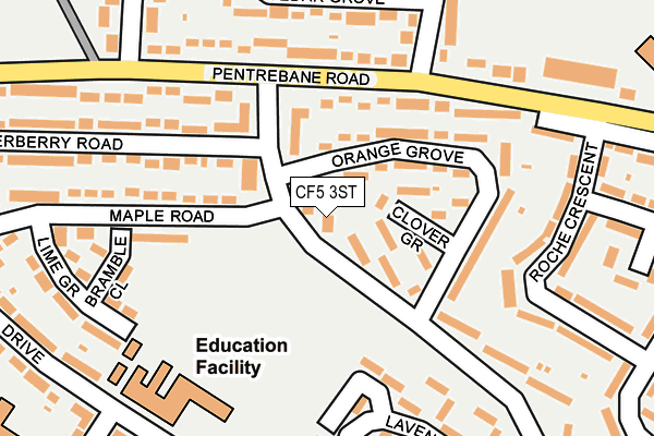 CF5 3ST map - OS OpenMap – Local (Ordnance Survey)