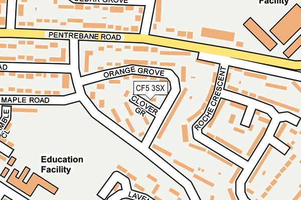 CF5 3SX map - OS OpenMap – Local (Ordnance Survey)