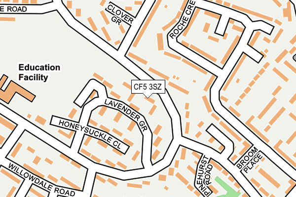 CF5 3SZ map - OS OpenMap – Local (Ordnance Survey)