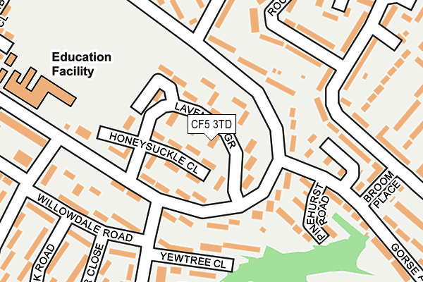 CF5 3TD map - OS OpenMap – Local (Ordnance Survey)