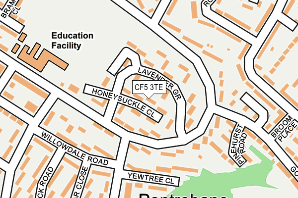 CF5 3TE map - OS OpenMap – Local (Ordnance Survey)