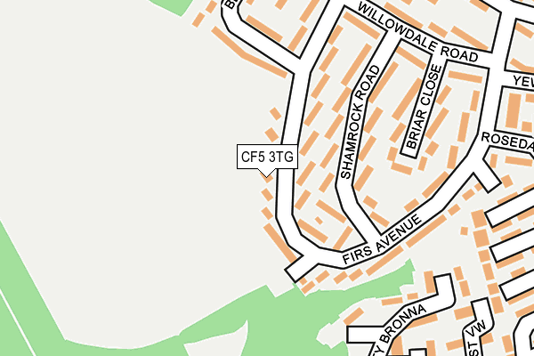 CF5 3TG map - OS OpenMap – Local (Ordnance Survey)