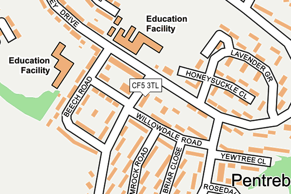 CF5 3TL map - OS OpenMap – Local (Ordnance Survey)