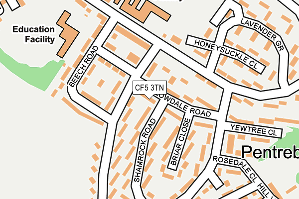 CF5 3TN map - OS OpenMap – Local (Ordnance Survey)