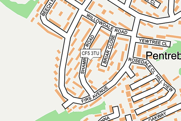 CF5 3TU map - OS OpenMap – Local (Ordnance Survey)