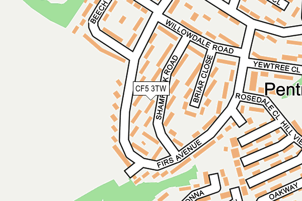 CF5 3TW map - OS OpenMap – Local (Ordnance Survey)