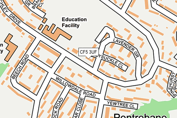 CF5 3UF map - OS OpenMap – Local (Ordnance Survey)