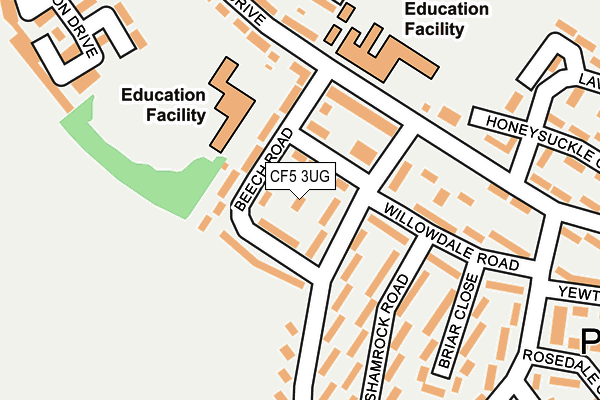 CF5 3UG map - OS OpenMap – Local (Ordnance Survey)