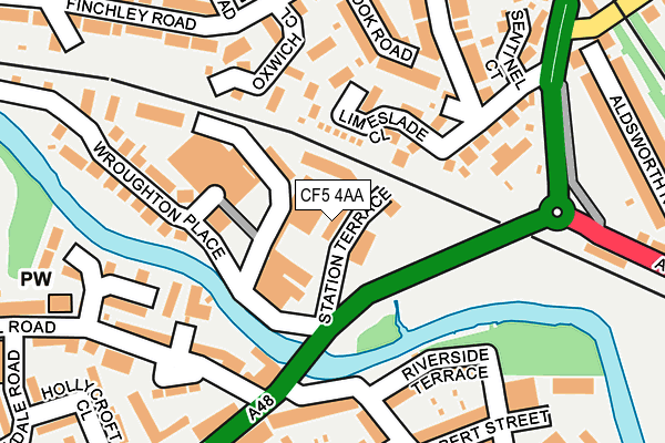 CF5 4AA map - OS OpenMap – Local (Ordnance Survey)
