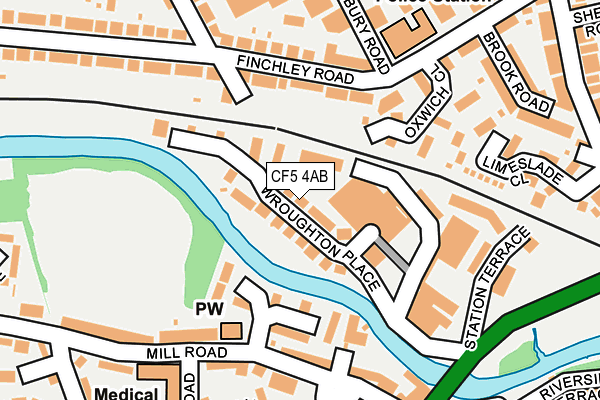 CF5 4AB map - OS OpenMap – Local (Ordnance Survey)