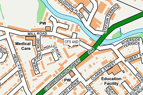 CF5 4AD map - OS OpenMap – Local (Ordnance Survey)