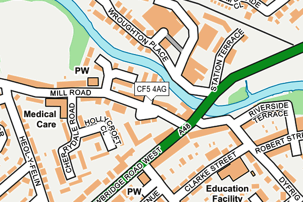 CF5 4AG map - OS OpenMap – Local (Ordnance Survey)