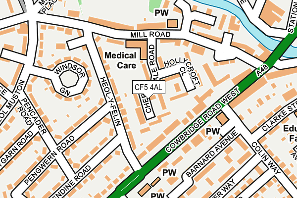 CF5 4AL map - OS OpenMap – Local (Ordnance Survey)