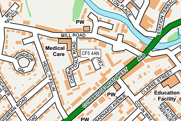 CF5 4AN map - OS OpenMap – Local (Ordnance Survey)