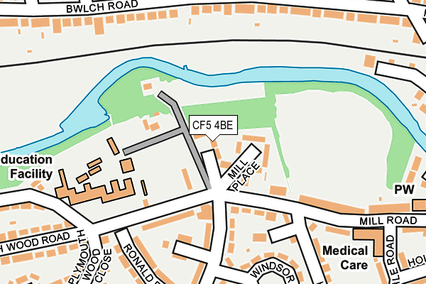 CF5 4BE map - OS OpenMap – Local (Ordnance Survey)