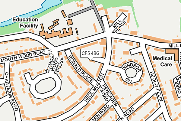 CF5 4BG map - OS OpenMap – Local (Ordnance Survey)