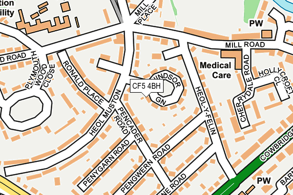 CF5 4BH map - OS OpenMap – Local (Ordnance Survey)