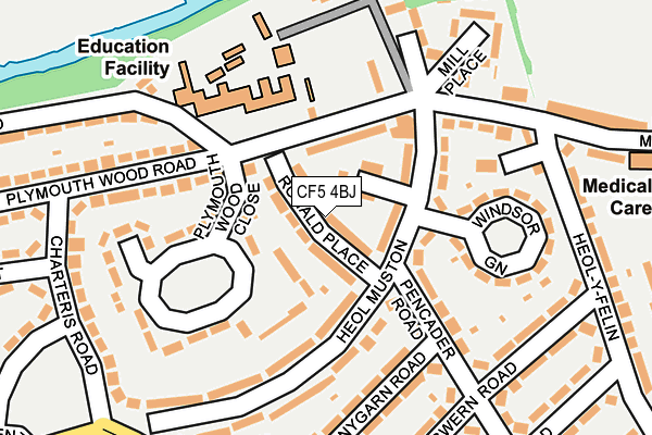 CF5 4BJ map - OS OpenMap – Local (Ordnance Survey)