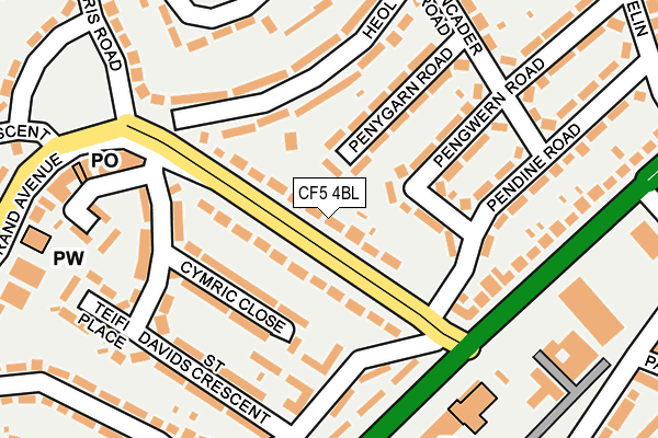 CF5 4BL map - OS OpenMap – Local (Ordnance Survey)