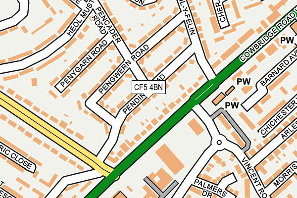 CF5 4BN map - OS OpenMap – Local (Ordnance Survey)