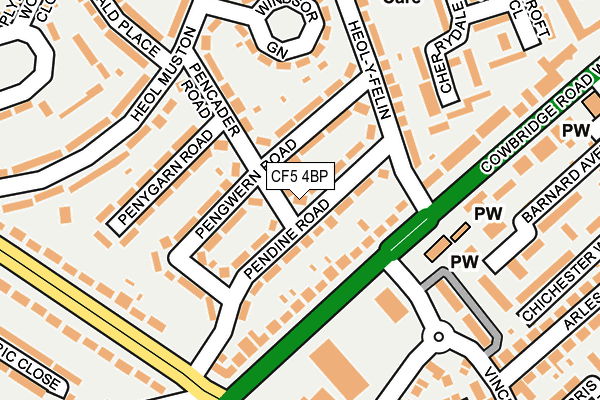 CF5 4BP map - OS OpenMap – Local (Ordnance Survey)