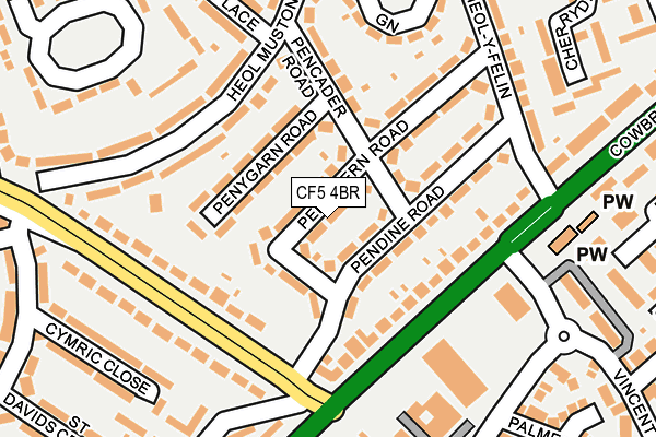 CF5 4BR map - OS OpenMap – Local (Ordnance Survey)