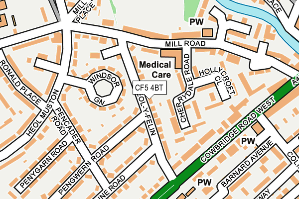 CF5 4BT map - OS OpenMap – Local (Ordnance Survey)