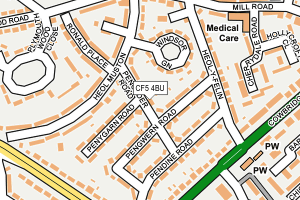 CF5 4BU map - OS OpenMap – Local (Ordnance Survey)