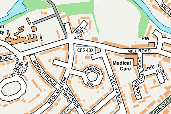 CF5 4BX map - OS OpenMap – Local (Ordnance Survey)