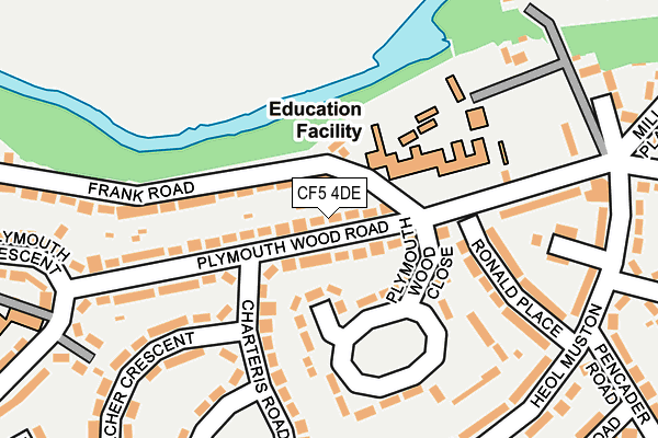 CF5 4DE map - OS OpenMap – Local (Ordnance Survey)