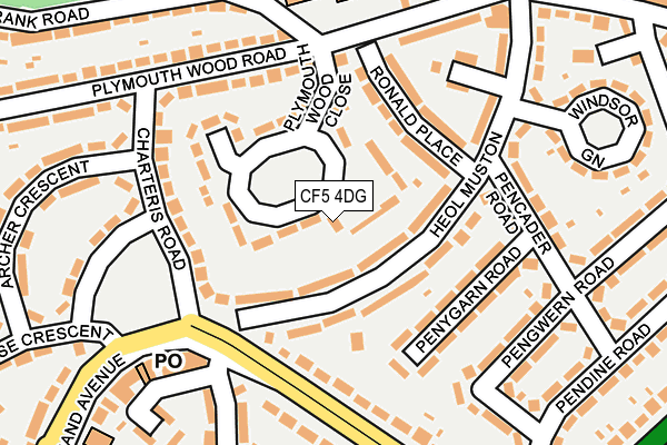 CF5 4DG map - OS OpenMap – Local (Ordnance Survey)